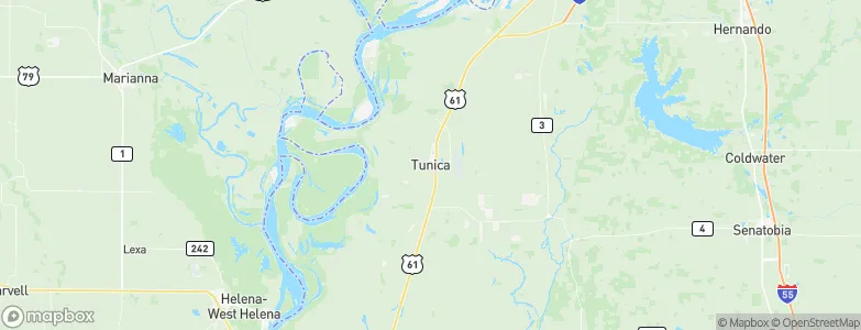 Tunica, United States Map