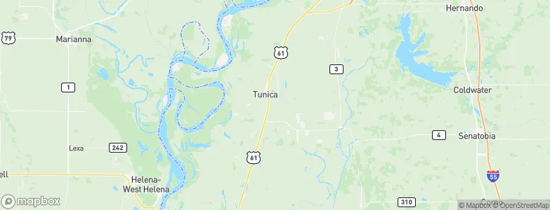 Tunica, United States Map