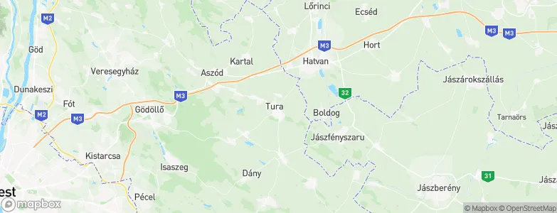 Tura, Hungary Map