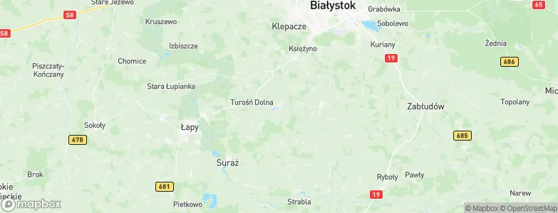 Turośń Kościelna, Poland Map
