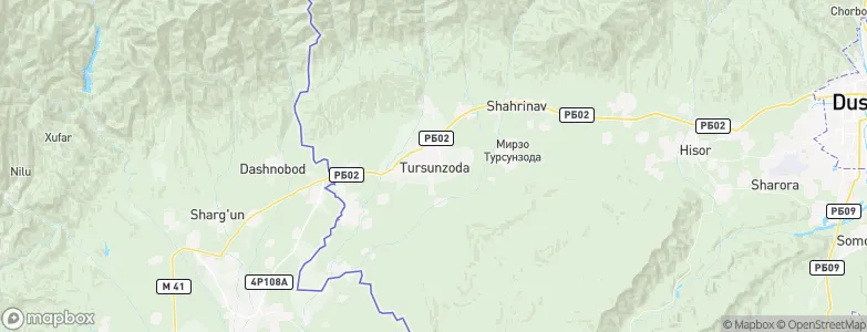 Tursunzoda, Tajikistan Map