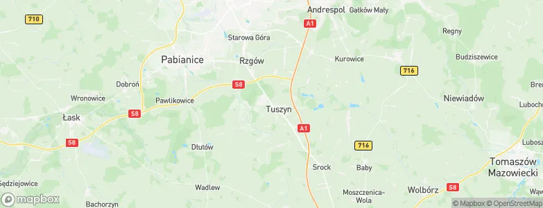 Tuszyn, Poland Map
