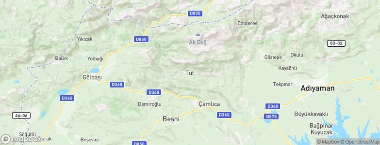 Tut, Turkey Map