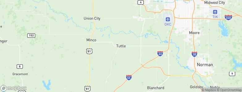 Tuttle, United States Map