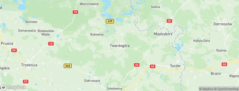 Twardogóra, Poland Map