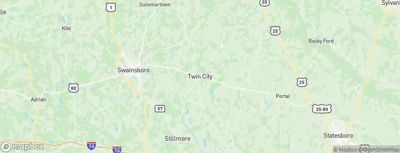 Twin City, United States Map