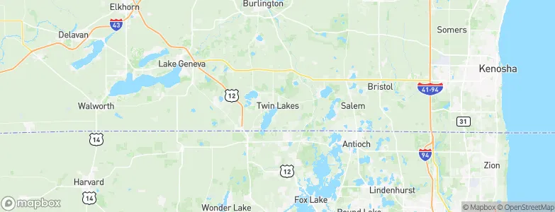 Twin Lakes, United States Map