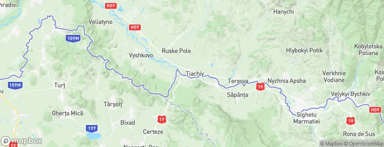 Tyachiv, Ukraine Map