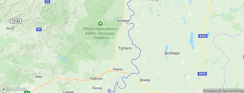 Tycheró, Greece Map
