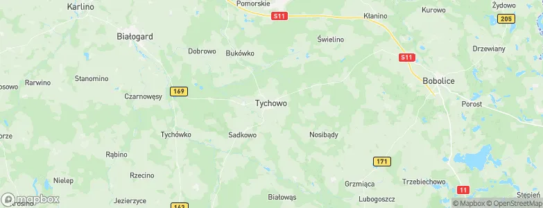 Tychowo, Poland Map