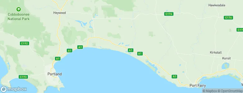 Tyrendarra East, Australia Map