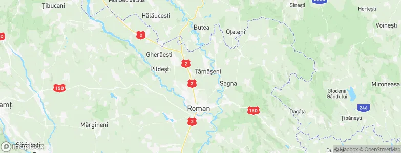 Tămăşeni, Romania Map