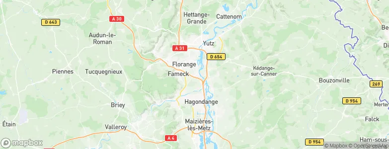 Uckange, France Map