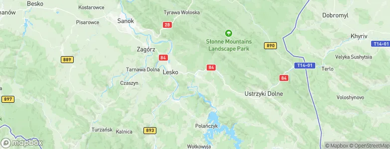 Uherce Mineralne, Poland Map