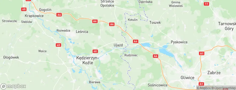 Ujazd, Poland Map