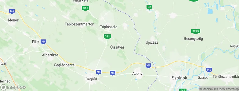 Újszilvás, Hungary Map