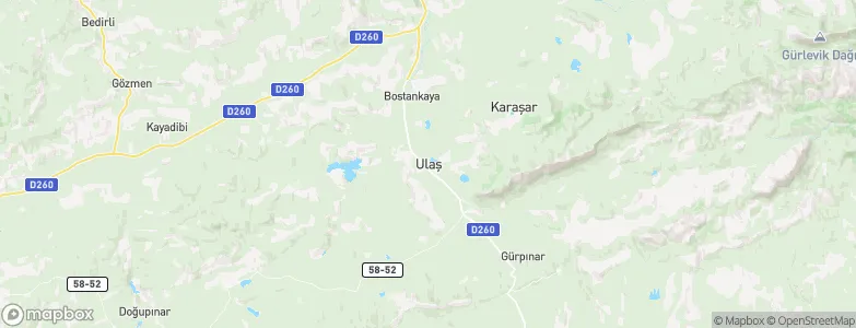 Ulaş, Turkey Map
