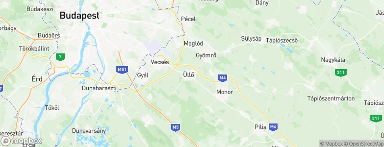 Üllő, Hungary Map