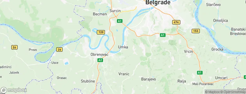 Umka, Serbia Map