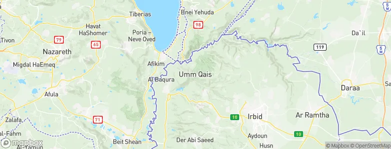 Umm Qays, Jordan Map