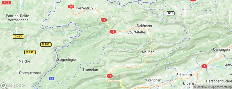 Undervelier, Switzerland Map