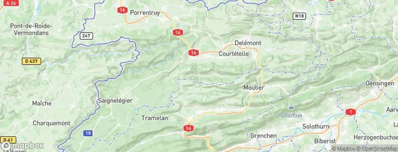 Undervelier, Switzerland Map