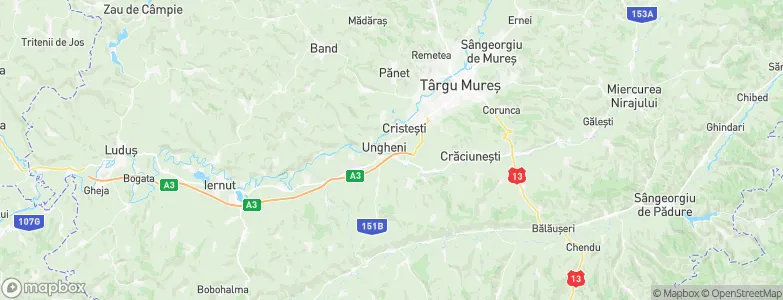 Ungheni, Romania Map