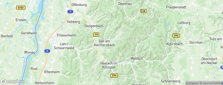 Unterharmersbach, Germany Map