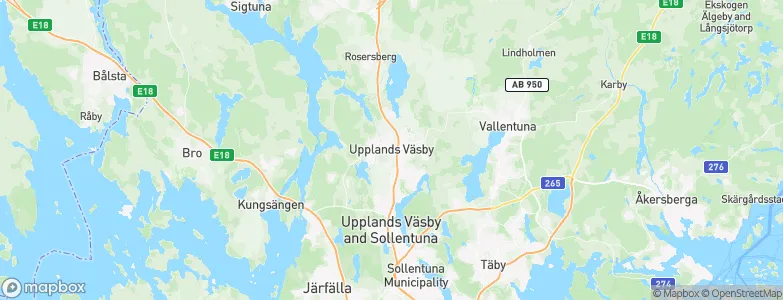 Upplands Väsby Municipality, Sweden Map