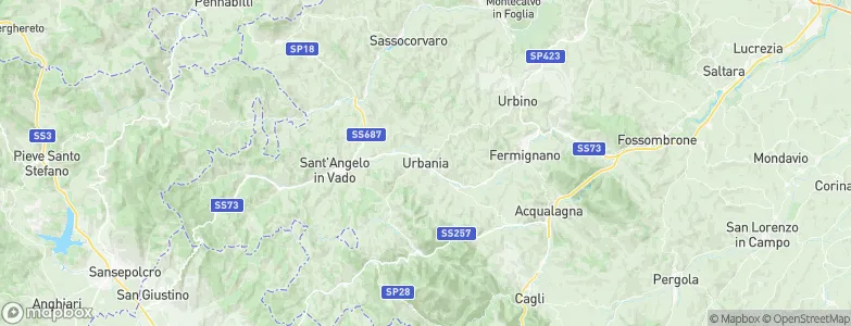 Urbania, Italy Map