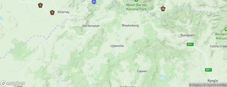 Urbenville, Australia Map