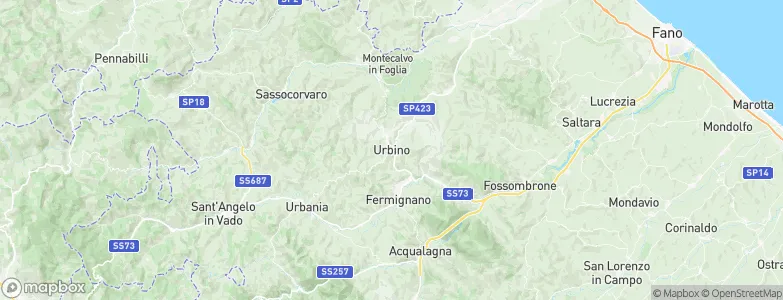 Urbino, Italy Map