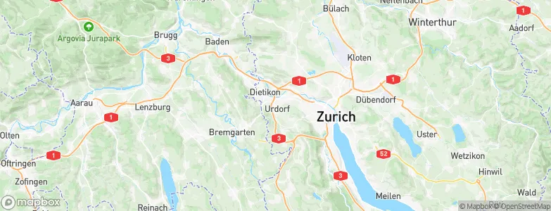 Urdorf / Bodenfeld, Switzerland Map