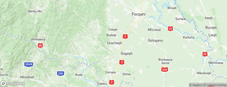 Urecheşti, Romania Map
