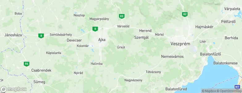 Úrkút, Hungary Map
