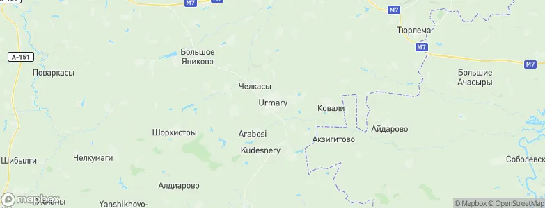 Urmary, Russia Map