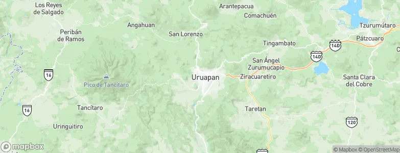 Uruapan, Mexico Map