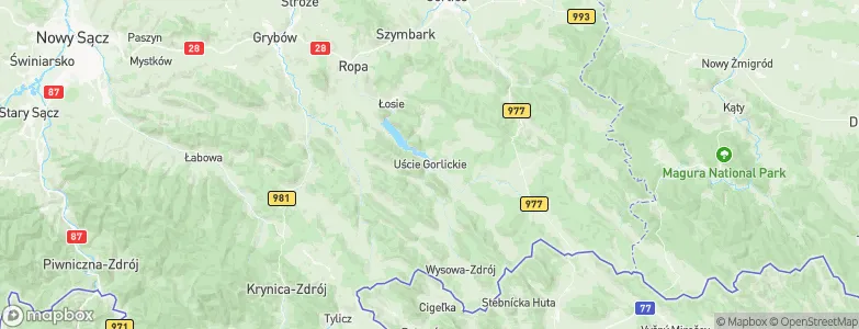 Uście Gorlickie, Poland Map