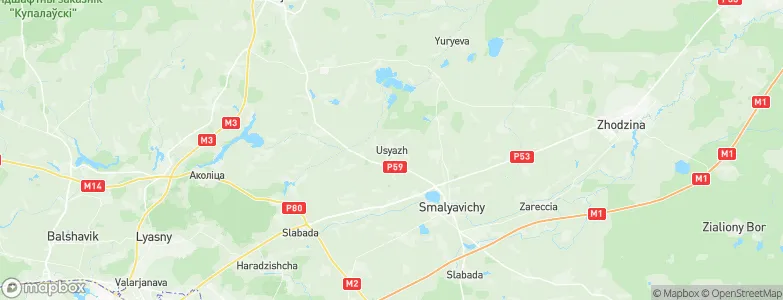 Usiazh, Belarus Map