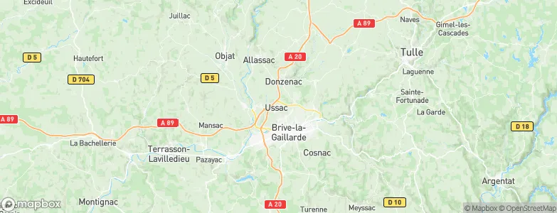 Ussac, France Map