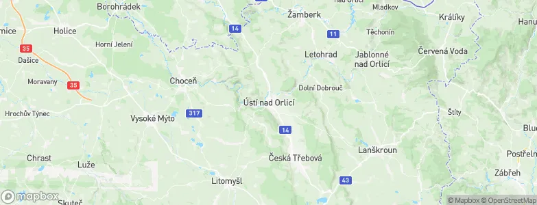Ústí nad Orlicí, Czechia Map