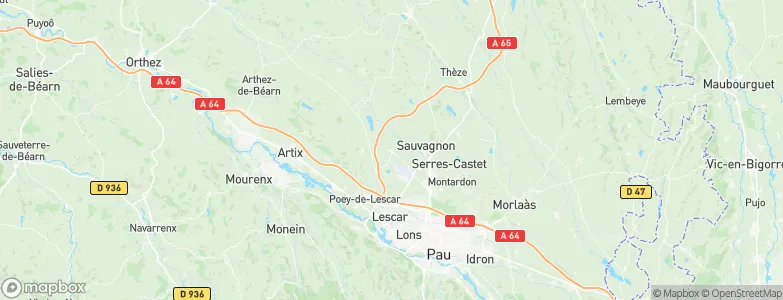 Uzein, France Map