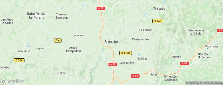 Uzerche, France Map