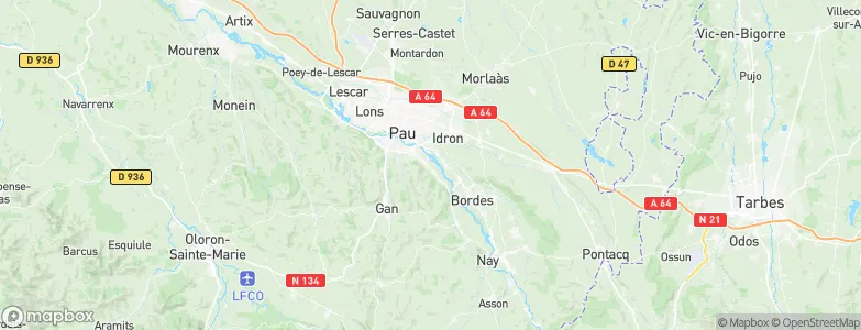 Uzos, France Map