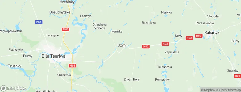 Uzyn, Ukraine Map