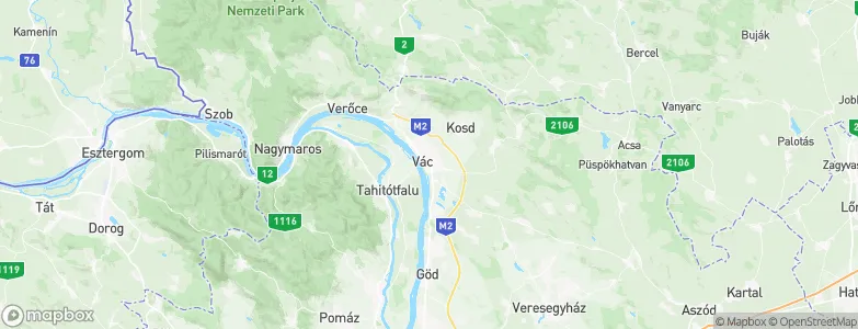Vác, Hungary Map