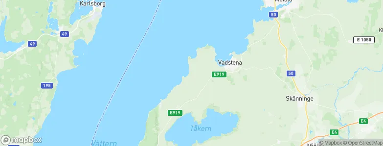 Vadstena Municipality, Sweden Map