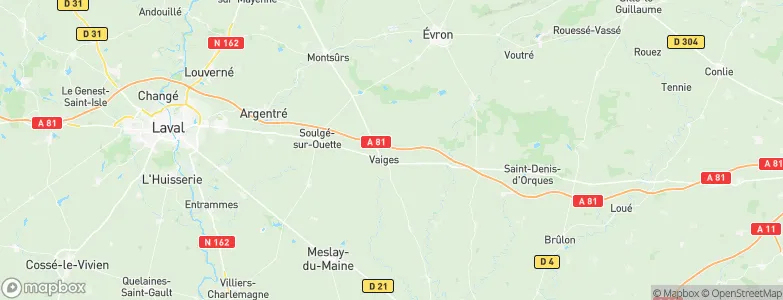 Vaiges, France Map