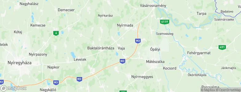 Vaja, Hungary Map