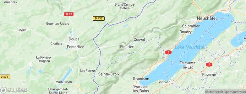 Val-de-Travers District, Switzerland Map